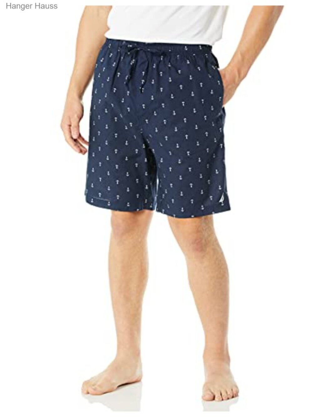 100% Cotton Men's Sleep Pajama Shorts Elastic Waist Drawstring